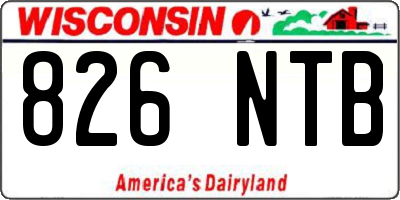 WI license plate 826NTB