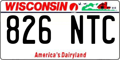 WI license plate 826NTC