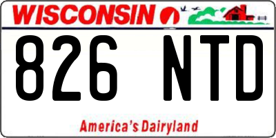 WI license plate 826NTD