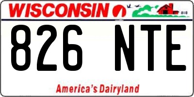 WI license plate 826NTE
