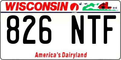 WI license plate 826NTF