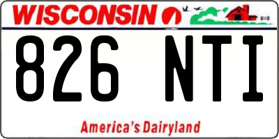 WI license plate 826NTI