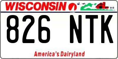 WI license plate 826NTK