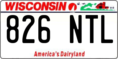 WI license plate 826NTL