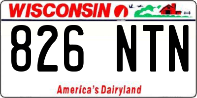 WI license plate 826NTN