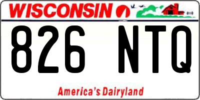 WI license plate 826NTQ