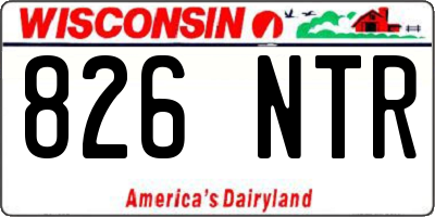 WI license plate 826NTR