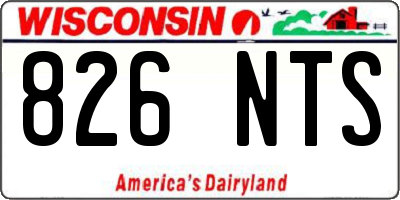 WI license plate 826NTS