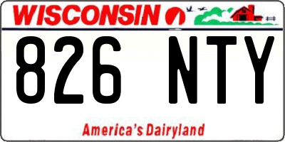 WI license plate 826NTY