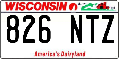 WI license plate 826NTZ
