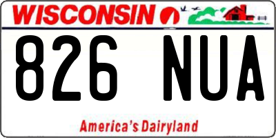 WI license plate 826NUA