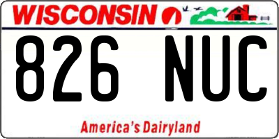 WI license plate 826NUC