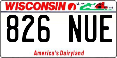 WI license plate 826NUE