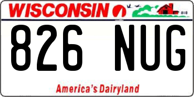 WI license plate 826NUG