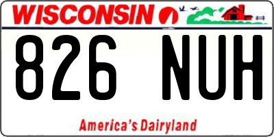 WI license plate 826NUH