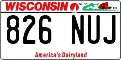 WI license plate 826NUJ
