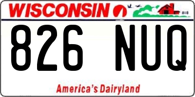 WI license plate 826NUQ