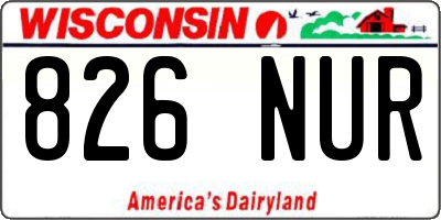 WI license plate 826NUR