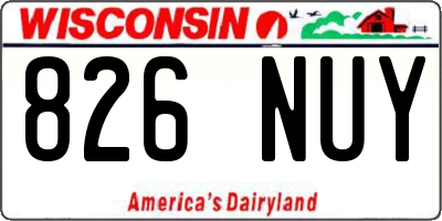 WI license plate 826NUY