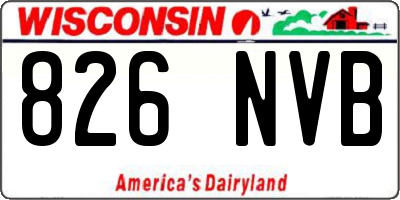 WI license plate 826NVB