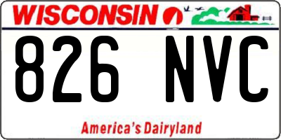 WI license plate 826NVC