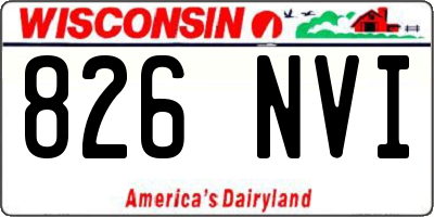 WI license plate 826NVI
