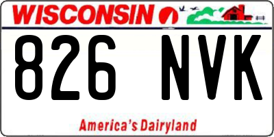 WI license plate 826NVK