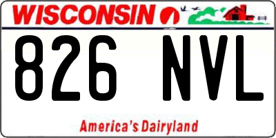 WI license plate 826NVL