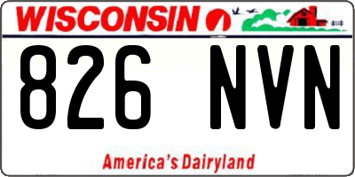 WI license plate 826NVN