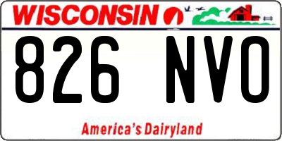 WI license plate 826NVO