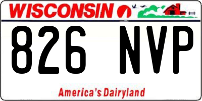 WI license plate 826NVP