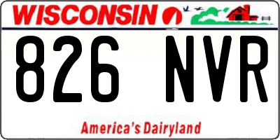 WI license plate 826NVR