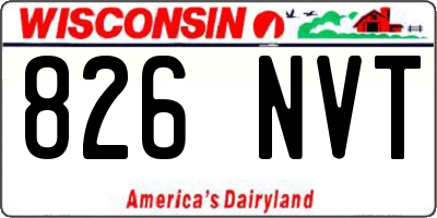 WI license plate 826NVT