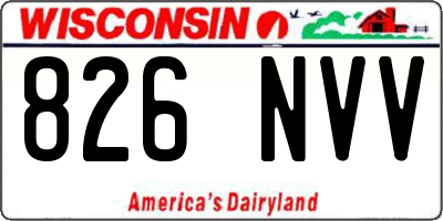 WI license plate 826NVV