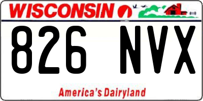WI license plate 826NVX