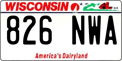 WI license plate 826NWA
