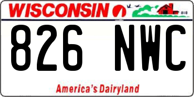WI license plate 826NWC