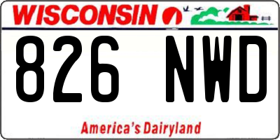 WI license plate 826NWD