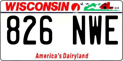 WI license plate 826NWE