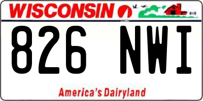 WI license plate 826NWI