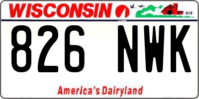 WI license plate 826NWK