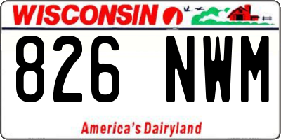 WI license plate 826NWM