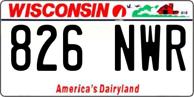 WI license plate 826NWR