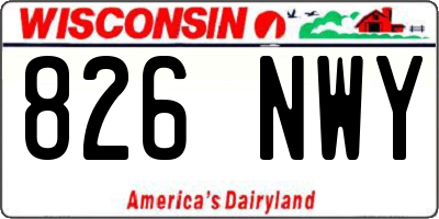 WI license plate 826NWY