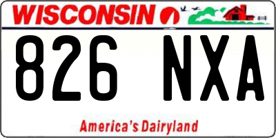 WI license plate 826NXA