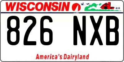 WI license plate 826NXB