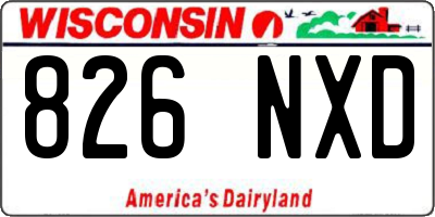 WI license plate 826NXD
