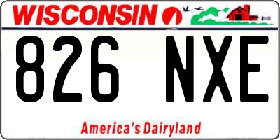 WI license plate 826NXE