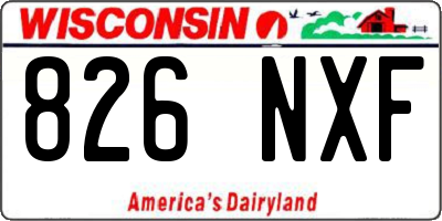 WI license plate 826NXF