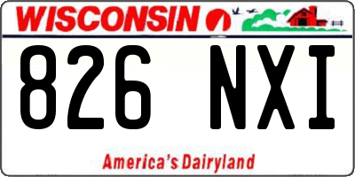 WI license plate 826NXI